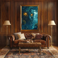 Enchanted Owl Tree Surreal Scene Fantasy or Mythology Poster PosterGoat