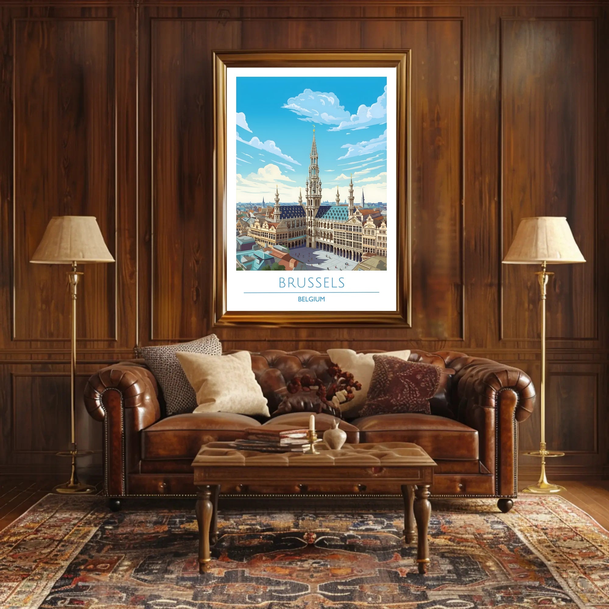 Brussels Cityscape Poster