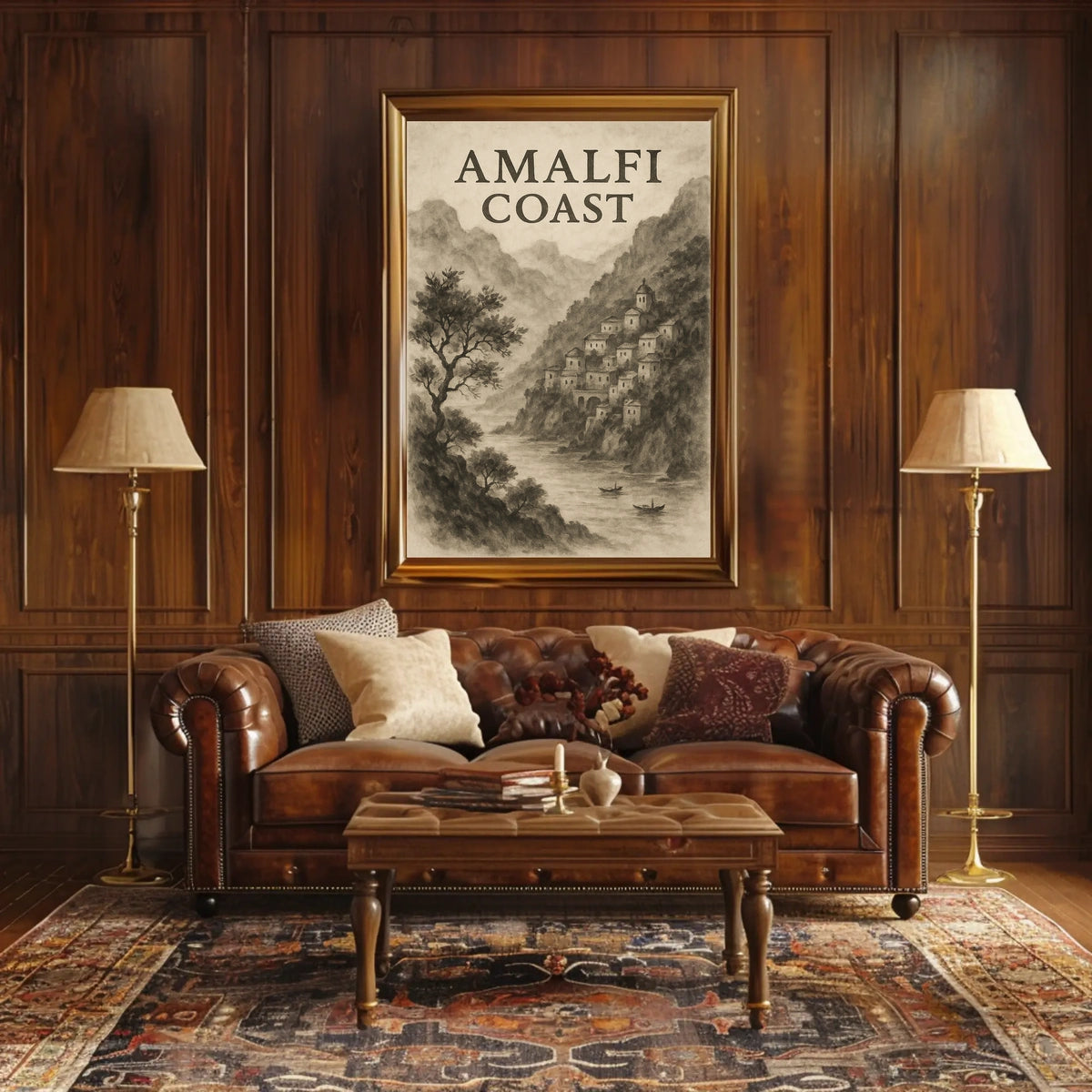 Amalfi Coast Poster 18x24 Wall Art Coastal Italy Decor