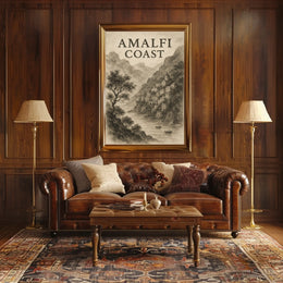 Amalfi Coast Poster 18x24 Wall Art Coastal Italy Decor