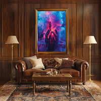 Mystical Hands in Neon Smoke Poster PosterGoat