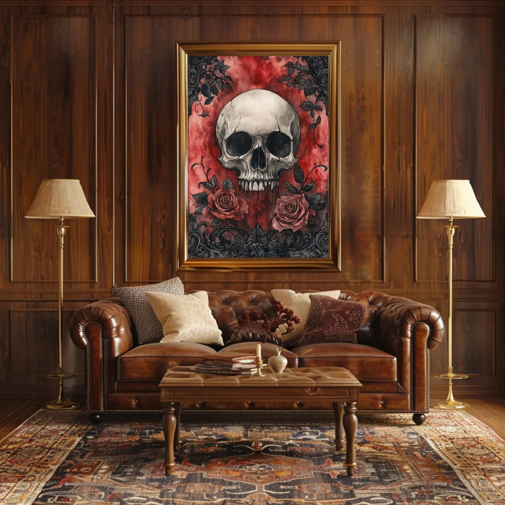 Skull And Roses Poster