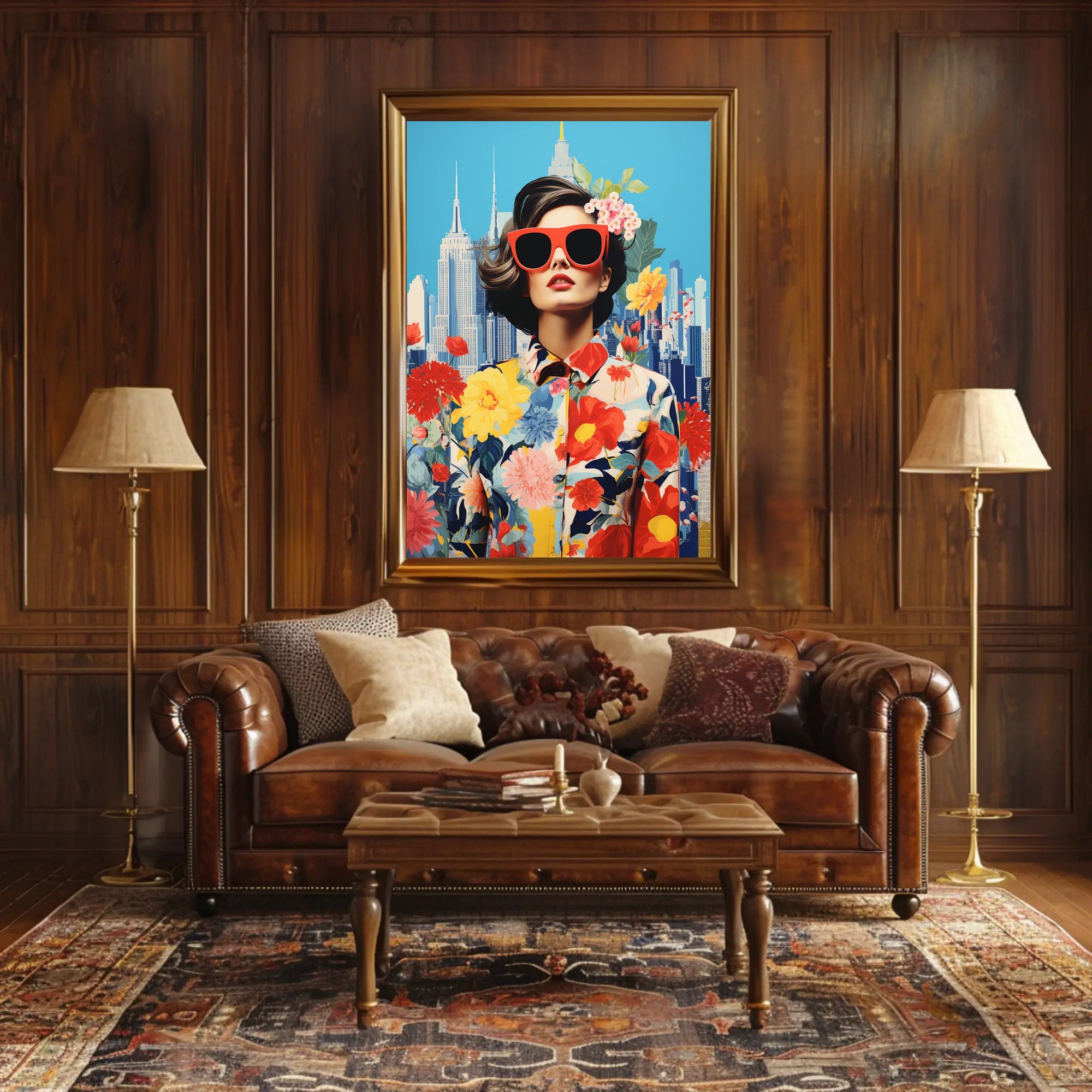 Floral Fusion In The City Poster