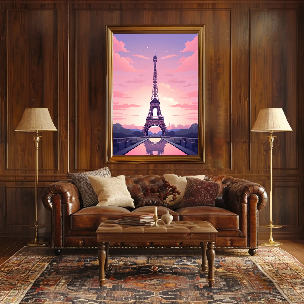 Eiffel Tower Sunset Travel Poster