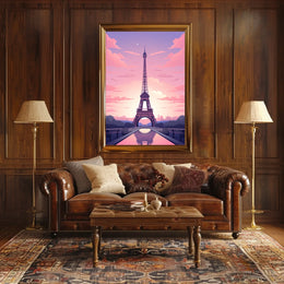 Eiffel Tower Sunset Travel Poster