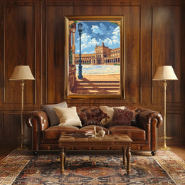 Architectural Elegance In Pixel Art Poster