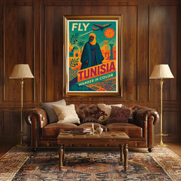 Explore Tunisia in Style Vibrant Aviation Travel Poster PosterGoat