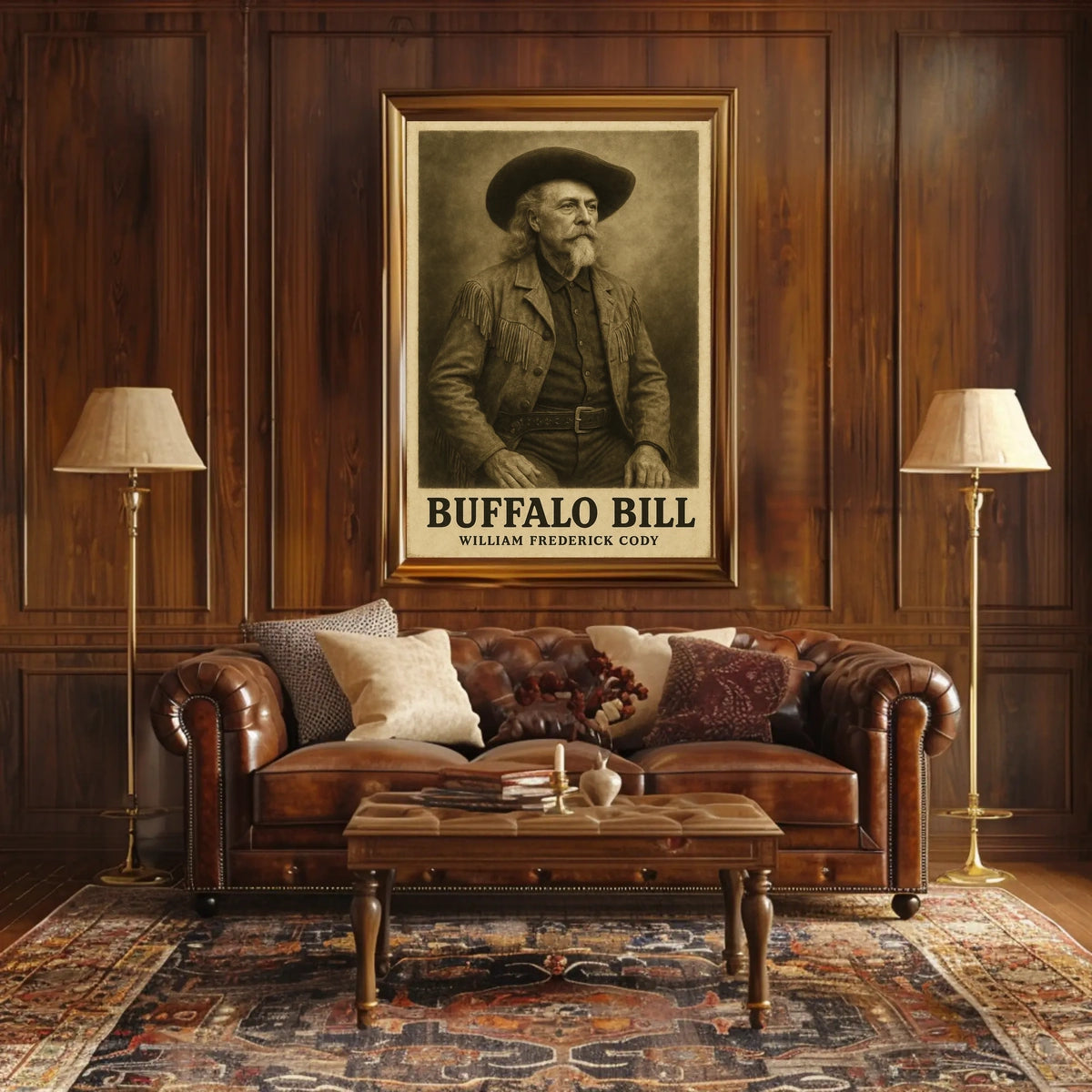 Buffalo Bill Vintage Illustration Historical or Presidential Poster