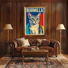 Burmilla Cat Portrait Poster
