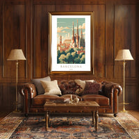 Barcelona Skyline Poster PosterGoat