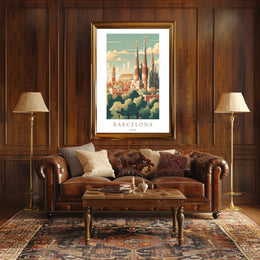 Barcelona Skyline Poster PosterGoat