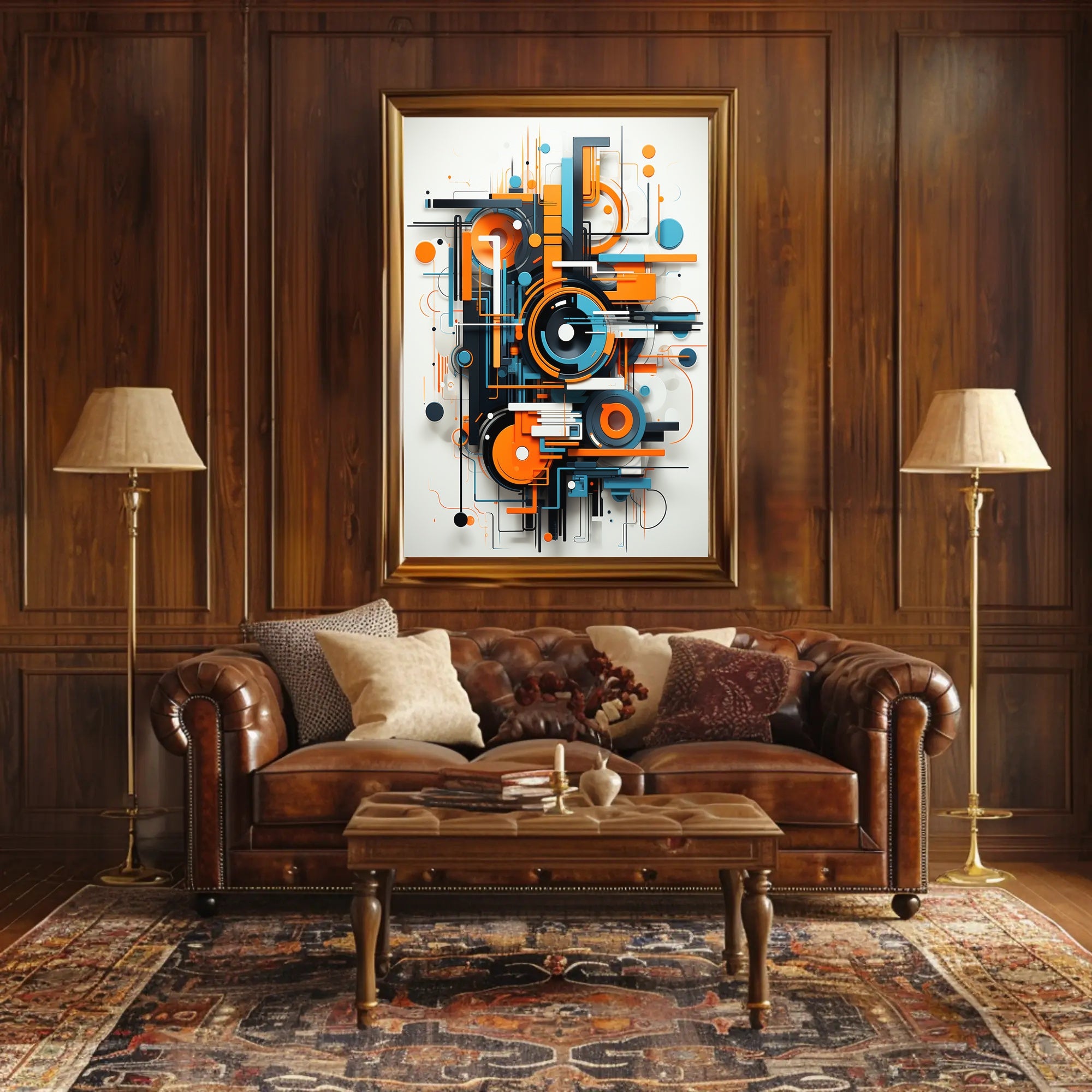 Geometric Energy Burst Modern Abstract Artistic Poster
