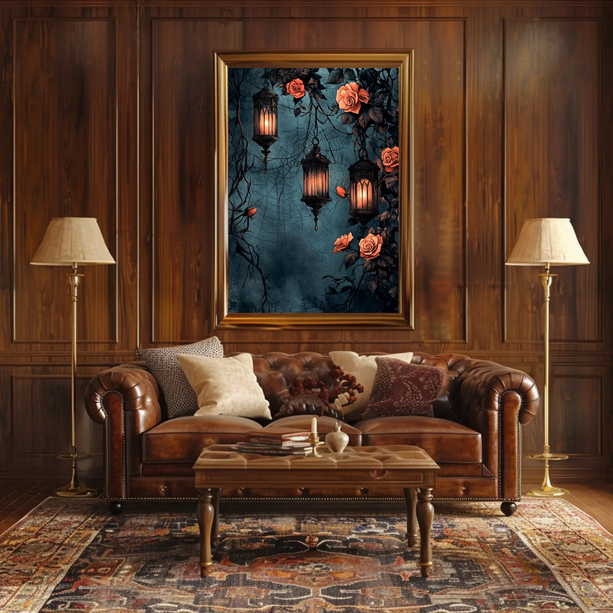 Enchanted Lanterns And Roses Poster
