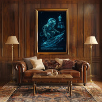 Cosmic Panther Surfer Poster Futuristic Neon Wall Art