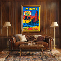 Miami, Florida Vibrant Cityscape Poster PosterGoat