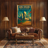 Abu Dhabi Jewel Desert Cityscape Travel Poster