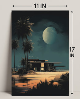 Moonlit Modern Oasis Modern Poster PosterGoat