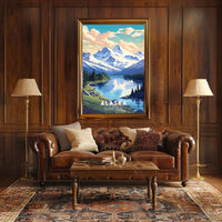 Alaskan Adventure: Vintage Scenic Travel Poster