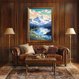 Alaskan Adventure: Vintage Scenic Travel Poster