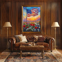 windswept American flag Poster