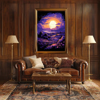 Serene Sunset Countryside Landscape Art Poster Print