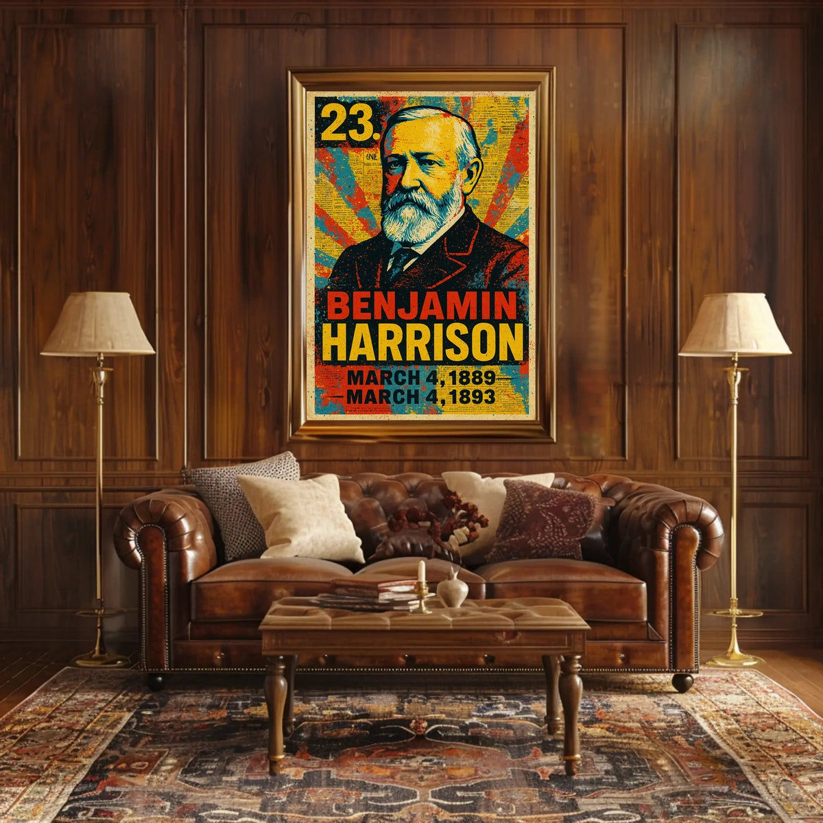 Benjamin Harrison 23rd President of the United States Street Art Mashup Poster