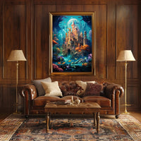 Enchanted Underwater Castle Poster