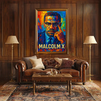 Malcolm X Visionary Leader Poster