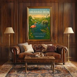 Okavango Delta Scenic Poster Vintage Travel Print