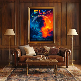 Fly to Acadia National Park Poster