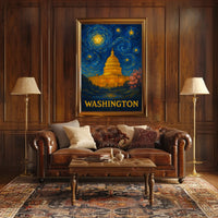 Washington Starry Night Capitol Poster