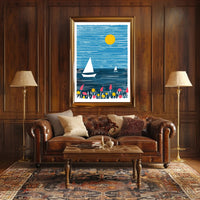 Seascape Poster Modern Coastal Wall Art Print