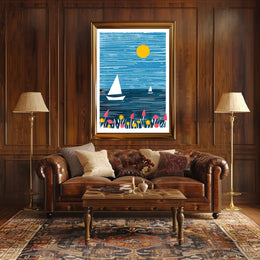 Seascape Poster Modern Coastal Wall Art Print