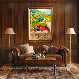 Vintage Spanish Auto Cycling Championship Art Print Decor