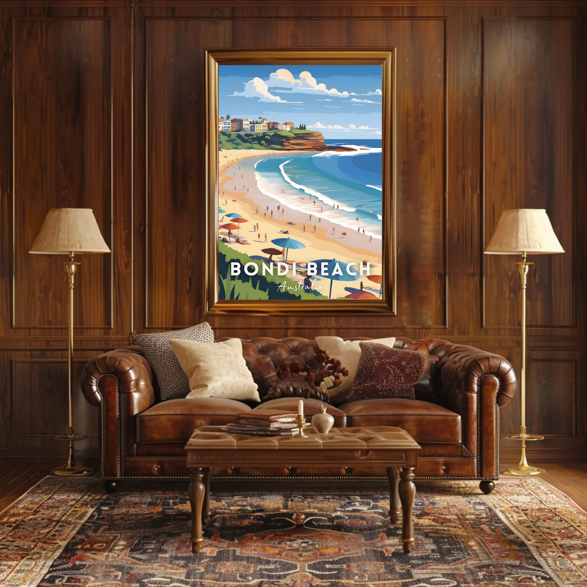 Bondi Beach Vintage Travel Artwork Poster