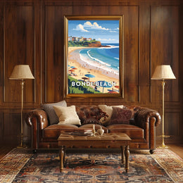 Bondi Beach Vintage Travel Artwork Poster