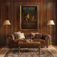 John F. Kennedy Patriotic Leadership Vintage Art Poster