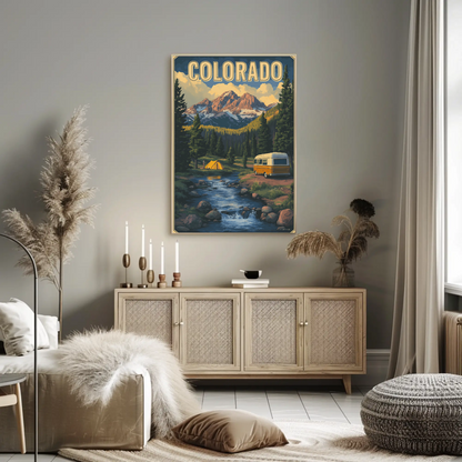 Colorado RV Adventure Vintage Travel Poster