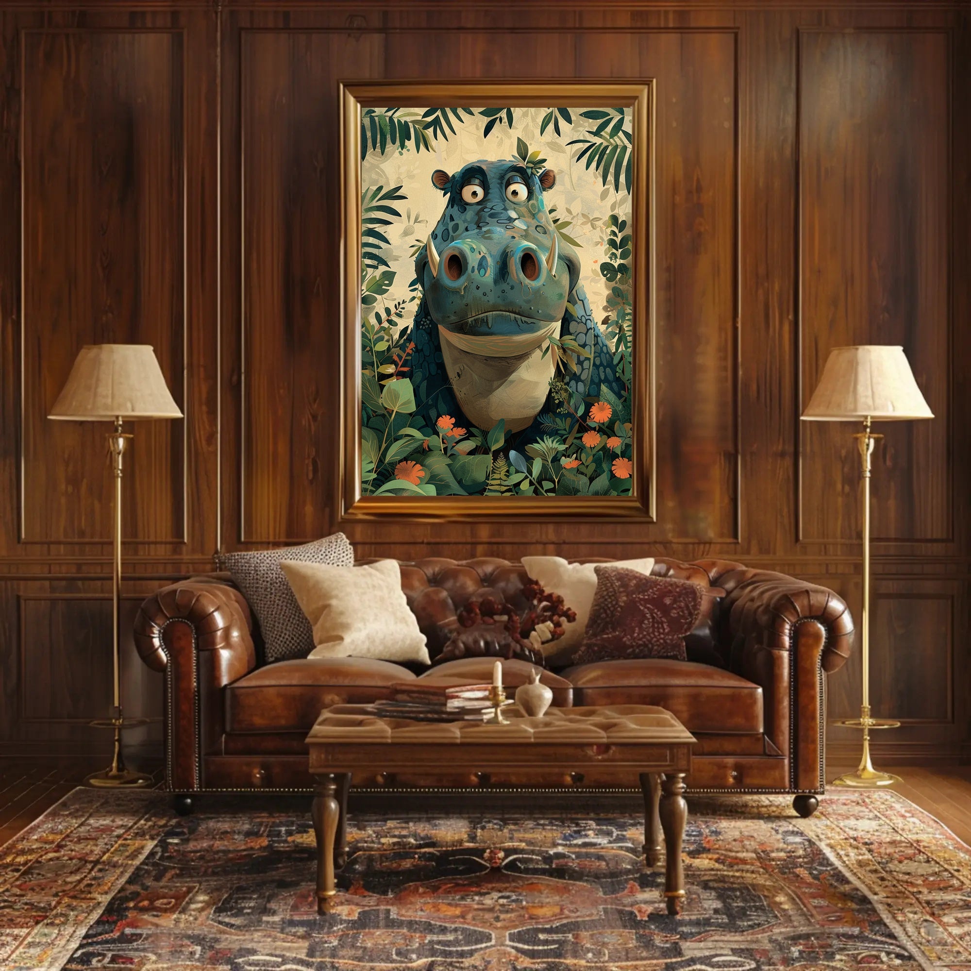 Jungle Hippo Adventure Poster PosterGoat