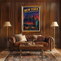 New York City Poster Vintage Travel Urban Wall Art