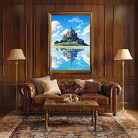 Majestic Castle Reflection: European Gothic Art Print