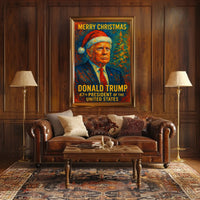 Donald Trump Santa Hat Christmas Political Poster
