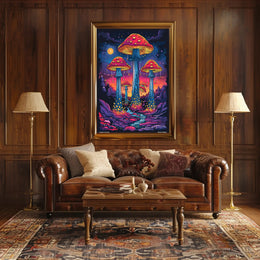 Enchanted Mushroom Landscape Art Print Poster for Home Decor and Nature Lovers PosterGoat