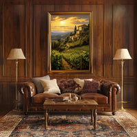 Tuscan Vineyard At Sunset Poster