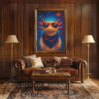 Cosmic Axolotl Fantasy Art Poster