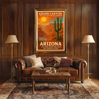 Grand Canyon Arizona Travel Vintage Illustration Poster