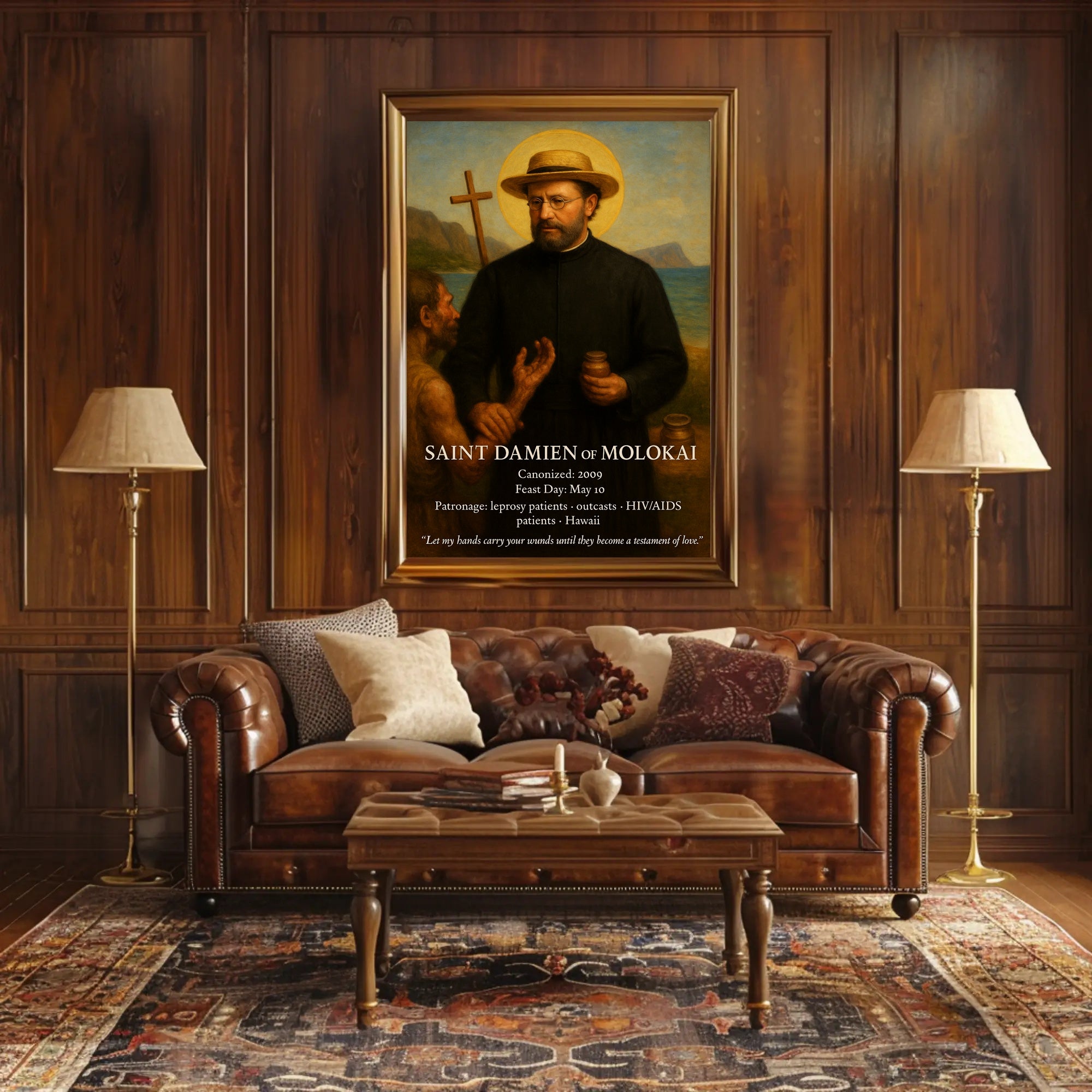 Saint Damien of Molokai Poster PosterGoat