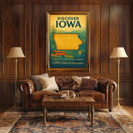 Discover Iowa Vintage Travel Poster