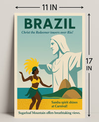 Discover Brazil Vintage Travel Poster Wall Art PosterGoat