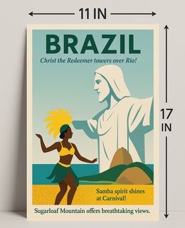 Discover Brazil Vintage Travel Poster Wall Art PosterGoat
